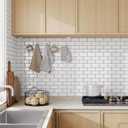 Yoillione Peel and Stick Backsplash for Kitchen: Self Adhesive Wall Tiles for Bathroom - Vinyl Thick Back Splash Tile (10, White with Black Trim)