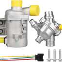 11517546994 Electric Engine Water Pump W/Aluminium Thermostat Compatible with BMW 128i 325i, 330i, 330xi, 328i, 328i xDrive, 328xi, 528i, 528i xDrive, 528xi, 530i, X3, X5, Z4, 2006-2013, L6 3.0L