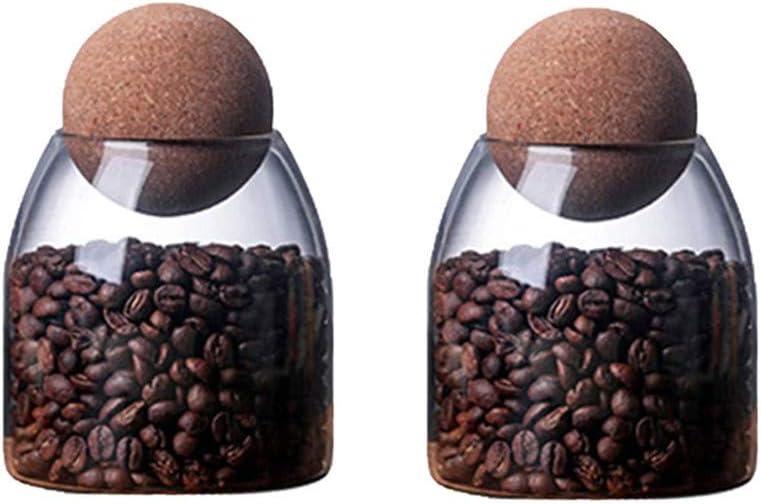 Glass Jar with Wood Lid Ball Jar Small Food Storage Container Clear Candy Jars Canister Sugar Coffee Tea Beans Spice Salt Storage 2 PSC 500 ML