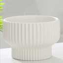 Puoyik 1 Piece Set of Flower Pots , Ceramic Flower Pots with Drainage Holes, Indoor and Outdoor Plant Flower Planter  White)