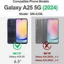 for Galaxy A24 4G Case, Case for Galaxy A25 with [3X Tempered Glass Screen Protector], Built-in Ring Kickstand Shockproof Defender Armor Dual Layer Hybrid TPU Plastic Case for Galaxy A24/A25 - Black