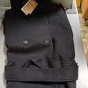 Women's Casual Thicken Wool Blend Stand Collar Single Breasted Pea Coat, XL