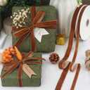 2 x Velvet Ribbon 12 Yards Christmas Ribbon (Brown, 5/8")