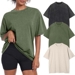 Womens Vintage Oversized T Shirts Acid Washed Baggy Cotton Tee Workout Gym Shirts Boyfriend Short Sleeve Tops Large