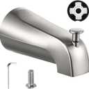Slip Fit Tub Spout with Pull-Up Diverter Compatible with American Standard 8888026.002 Tub Spout, Bathroom Bathtub Faucet, Fits 1/2" Copper Water Tube(5/8" Diameter), 5/32" Hex Wrench (Brushed Nickel)