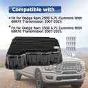 68RFE Transmission Deep Pan Fit for Dodge Ram 2500 6.7L 2007-2025 | Replace 228052120, Heavy Duty Black Cast Aluminum 68RFE Deep Pan,Fit for Dodge Ram 3500 6.7L 2007-2025