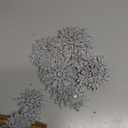 36pcs Iridescent Silver Christmas Snowflake Ornaments, Plastic Sparkling Glitter Hanging Snow Flakes for Christmas Tree Decorations Winter Wonderland Frozen Birthday Party Holiday Home Decor