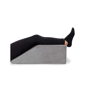 Leg Elevation Pillow - Full Memory Foam Top, Leg Rest Elevating Foam Wedge Knee Pillow - Grey,  24"x21"x6" Grey Wedge Pillow