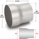 A-KARCK Exhaust Adapter Connector 3.5" OD to 4" OD, Exhaust Pipe Reducer 4" Overall Length 304 Stainless Steel