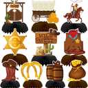 10 Pcs Cowboy Party Decorations, Wild West Cowboy Honeycomb Centerpieces for Tables Cowboy Party Decorations Western Themed Party Decorations Cowboy Birthday Party Decorations