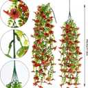 2 Pcs artificial flowers for outdoors fake hanging flowers faux fall flowers Fake Daisy Realistic Outdoor Flowers planters uv resistant artificial outdoor flowers Porch Patio Window Yard Decor
