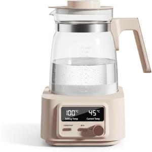 Babysmooth Smart Kettle Pro Glass Electric Kettle, 1.3L Digital LED Kettle with 40-100C Temperature Control, 72H Auto Keep Warm, Silent Operation, BPA-Free for Baby Formula, Tea & Coffee Brewing