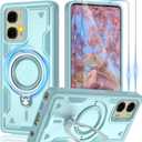 for Moto G stylus 5G 2024 Magnetic Case,Compatible with MagSafe & [HD Screen Protector2],Metal Rotated Kickstand,Military Grade Drop Proof Anti-Fingerprint Protective,Light Blue,Moto G stylus 5G 2024