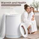 Asuka Towel Warmer, Large Towel Warmer for Bathroom with Wood Handle, 4 Delay Settings&Auto Shut Off, Towel Warmer Bucket Fits Two 40"X70" Oversized Towels, Bathrobes, Blankets, PJ's and More, White