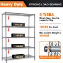 Land Guard 5 Tier Storage Racks and Shelving - 48" L x 20" W x 72" H Heavy Steel Material Pantry Shelves - Each Unit Loads 350 Pounds Wire Shelf, Suitable for Warehouses, Closets, Kitchens…