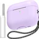 AhaStyle AirPods Pro 3 Case Cover (2025) with Cleaning Kit Soft Silicone AirPods Pro 3rd Generation Case with Lanyard Full Body Shockproof Cover Skin for Apple AirPods Pro 3rd Gen 2025