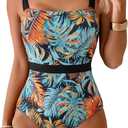 Aidonger One Piece Retro Bathing Suit for Women 2026 Modest Swimsuit Classic Swimwear Tie Swim Suit, 2XL