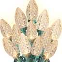 Dazzle Bright C9 Christmas String Lights, 100 LED 66 FT Waterproof Connectable Green Wire Fairy Lights, Christmas Lights for Indoor Outdoor Home Yard Xmas Tree House Decorations (Warm White)