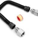 Stanbroil 1/2" OD x 3/8" ID 12" Non-Whistle Flexible Flex Gas Line Connector Kit for NG or LP Fire Pit and Fireplace
