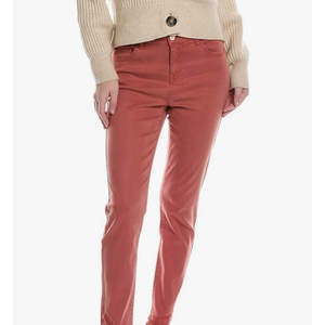 m n m l Twill Slim Flare Pants Burgundy, Size 32