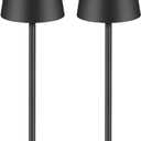 BGFHome Cordless Table Lamp LED Desk lamp,5000mAh Rechargeable Touch Night Light Wireless Minimalist Design for/Restaurant/Bedroom/Bars/Outdoor Party/Camping/Coffee Shop(2 Pack Black)