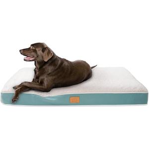 Extra Large Orthopedic Dog Bed for Big Dogs - XXL Waterproof Dog Bed with Removable Washable Cover & Anti-Slip Bottom, Crate Bed, Deluxe Plush Pet Bed Mat (Blue)