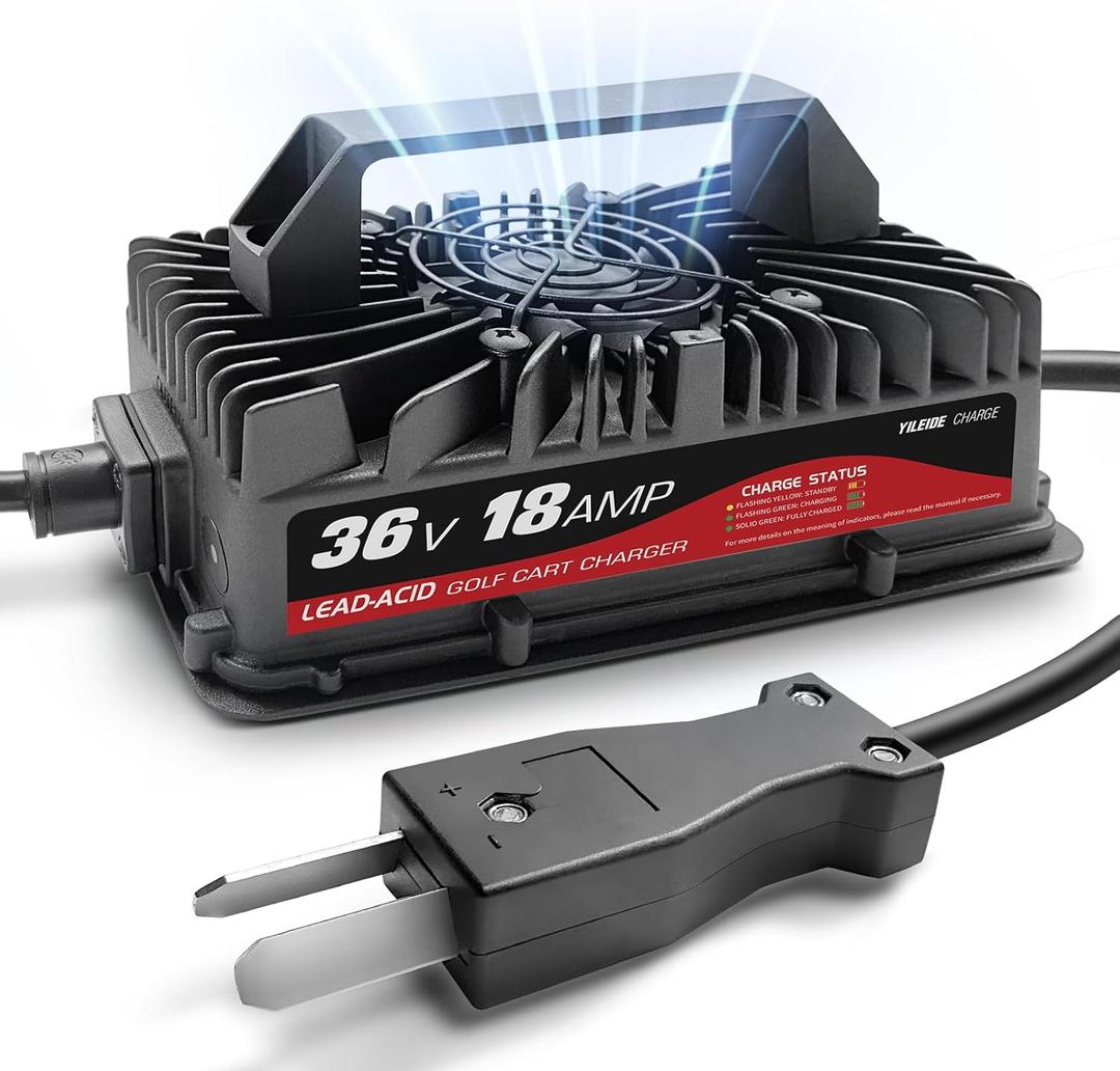 18 AMP Golf Cart Battery Charger for 36 Volt EZGO & for Yamaha - Crowfoot Plug