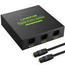 LiNKFOR Digital Optical Audio 1x3 Splitter Digital SPDIF Toslink Optical Fiber Audio Splitter 1 in 3 Out Aluminum Alloy with Optical Cable Support 5.1CH Dolby-AC3 DTS for PS3 Blue-Ray DVD HDTV
