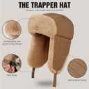 Winter Hat for Men Women Trapper Hat with Ear Flaps, Windproof Russian Trooper Hat for Cold Weather Hunting Skiing