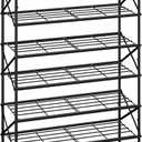 IBUYKE 8 Tier Shoe Rack, Large Capacity Shoe Storage Organizer for 32 Pairs of Shoes, Metal Shoe Storage Rack with Shelf for Entryway Hallway Closet Garage, Rustic Brown and Black TXJ018H