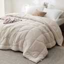 Bedsure Comforters Queen Size - Down Alternative Comforter for All Season, Ultra-Soft Prewashed Duvet with 4 Tabs, Lightweight & Warm Bedding - Machine Washable, Linen, Queen, 88x88 Inches