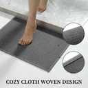 YIHOUSE Dark Gray Bathroom Rugs Sets 3 Piece, Quick Dry Non Slip Thin Bath Mat with Toilet Rug, Absorbent Machine Washable Bath Runner Rugs for Bathtub Sink Home Decor