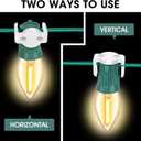 110PCS Magnetic Christmas Light Clips, C7/C9 Christmas Light Clips, Extra Strong Magnetic Christmas Lights Hooks for String Light Outdoor Patio Lighting, Metal Surface Roof Fence Railing Gutter, Clear (110PACK)