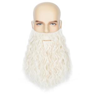 Yan Dream Long Curly Blonde Beard Synthetic Men Classic Halloween Party Beard and Mustache