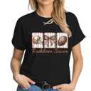 Football Mom Shirt Women-Cute Touchdown Season T-Shirts Game Day Mama Short Sleeve Funny Football Tee Top