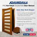 36" Kerf Slide-in Double Bulb Seal Weatherstrip Door Bottom Durable Seal for Energy Efficiency & Draft Protection (Brown)