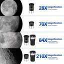 ESSLNB Telescope, 80mm Aperture 700mm Astronomy Refractor Telescope for Adults Beginners, High Transmission Travel Professional Telescope with Stargazing App Wireless Remote Phone Adapter (70080G)