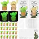 Wettarn 30 Sets Emotional Luminous Cactus Stress Ball Gifts Bulk Graduation Employee Appreciation Gift Cute Cactus Squeeze Funny Mini Stress Relief Ball Positive Cards for Teacher Coworker Nurse Staff (Green and Yellow)