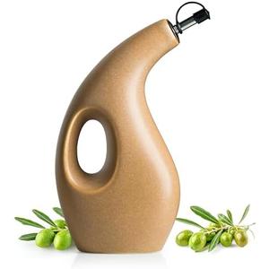 Miamolo Ceramic Oil Dispenser for Kitchen 23oz, Cooking Olive Oil Dispenser with Handle & Spout Suitable for Storage Oil Vinegar Coffee Syrup Liquids