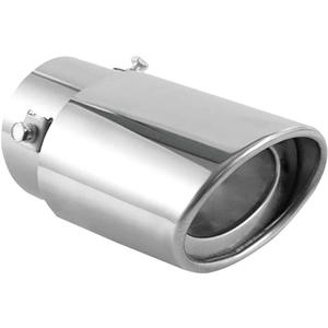 Stainless Steel Car Exhaust Tip, 2.5" Inlet 3.4" Outlet Chrome Tail Throat Pipe Exhaust Muffler Pipe Tip Fit 1.5"- 2.25" Diameter Pipes, Exhaust Tailpipe Car Modification Accessory (Straight)
