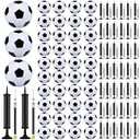 Leyndo 100 Pcs Christmas Operation Gifts Include Deflated Size 5 Soccer Balls with Pumps in Bulk with Needles for Adults Christmas Charity Training Practice Game Play Gifts (Black)