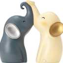 Cute Elephant Couple Sculpture Statue - 6.3" Resin Figurines Decor for Home Office Shelf - Anniversary Birthday Gift for Women Mom Wife Girlfriend - Lucky Good Luck Charm Ornament