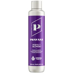 Pravana The Perfect Blonde Purple Toning Shampoo | Neutralizes Brassy, Yellow Tones | For Color Treated Hair | Chromasilk Enhances Shine & Protection | Vegan, Cruelty-Free | Paraben & Sulfate Free