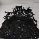 BEAUDRM Women's Plus Size 2 Piece Crochet Swim Cover Up Set Fringe Hem Halter Beach Top and Shorts Coverups Beachwear (XX-Large Plus, Black)