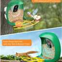 HIXX Smart Bird Feeder with Camera, AI Identify Birds & Auto Capture, 2K HD Live Camera Birdwatching with Color Night Vision for Bird Lovers Gifts (Green)