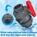 PVC Union Ball Valve, 1" Inch (DN25) True Union Full Flow Ball Valve with ASTM EPDM O-ring, Slip Socket, Full Port for Water System