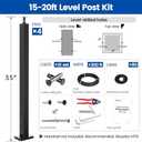 Muzata 15-20FT Modular Black Cable Railing Kit 36 Inch 4 Level Post Kit Complete Set Cable Railing System for Decks Length Adjustable Easy DIY with Paper User Guide (No Handrail) RWS1 BH4S