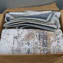 8x10 Washable Area Rug Beige Grey Abstract Non Slip Soft Medium Pile Rug for Living Room Bedroom Dining Room Office Neutral Modern Indoor Throw Carpet for Home Decor