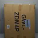 AGESISI Freestanding Dog Gates with Door Walk Through, Extra Wide Doggy Door 100" W x 29" H Pet Gate Safty 4 Panels Dog Fence for Stairs, Doorways, Black