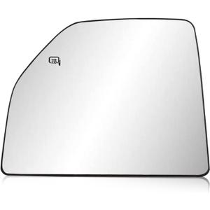 Driver Side Upper Heated Exterior Mirror Glass Replacement Compatible with Ford F150 2015-2020, Ford F250 F350 2017-2020 Towing Mirror Glass With Rear Holder Clamps(Left Side)